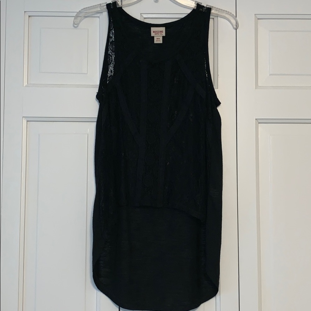 High-low Black Lace Tank Top